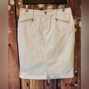 Ralph Lauren White Denim Pencil Skirt